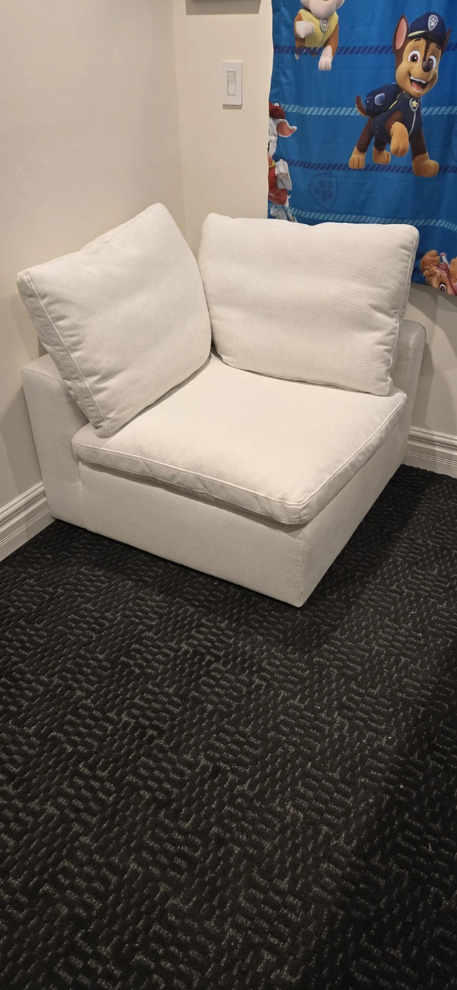 White Modular Corner Sectional Sofa Piece - photo 2