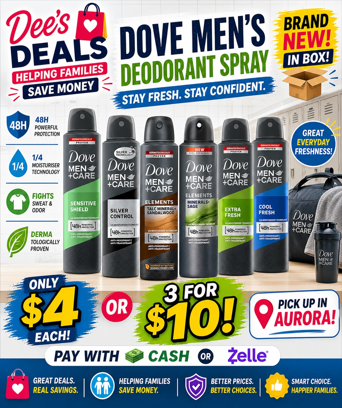 Dove Men+Care Deodorant Spray - 48H 3 for $10