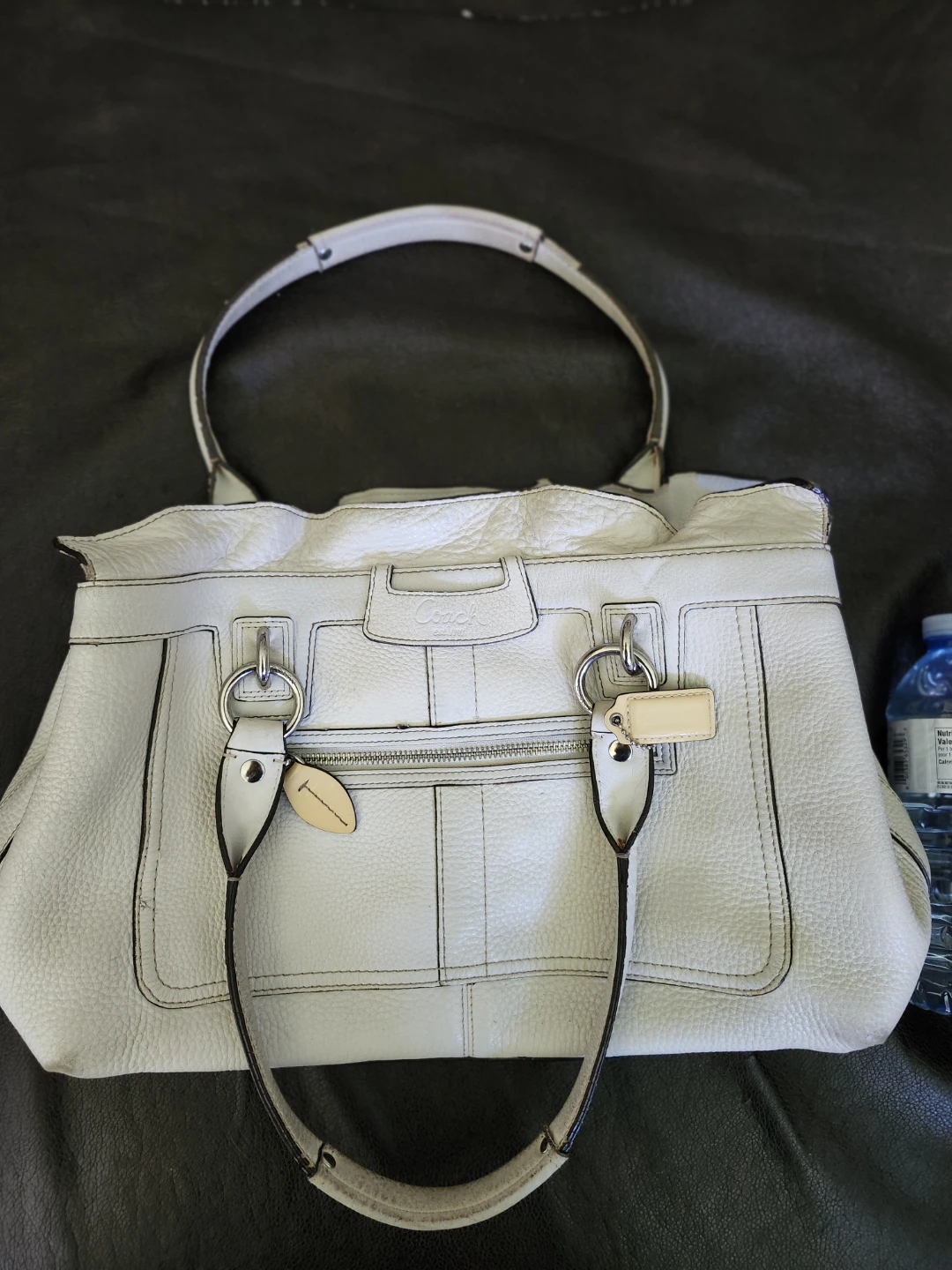 Coach Vintage Rare White Leather Tote Bag