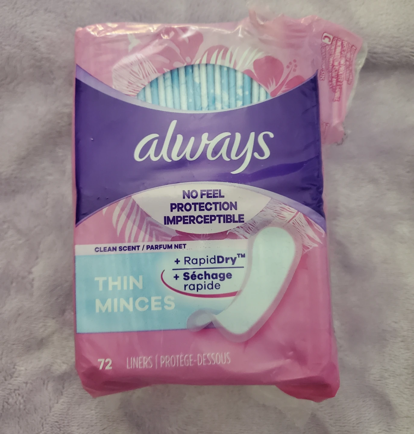 Always scented liners 72 pack