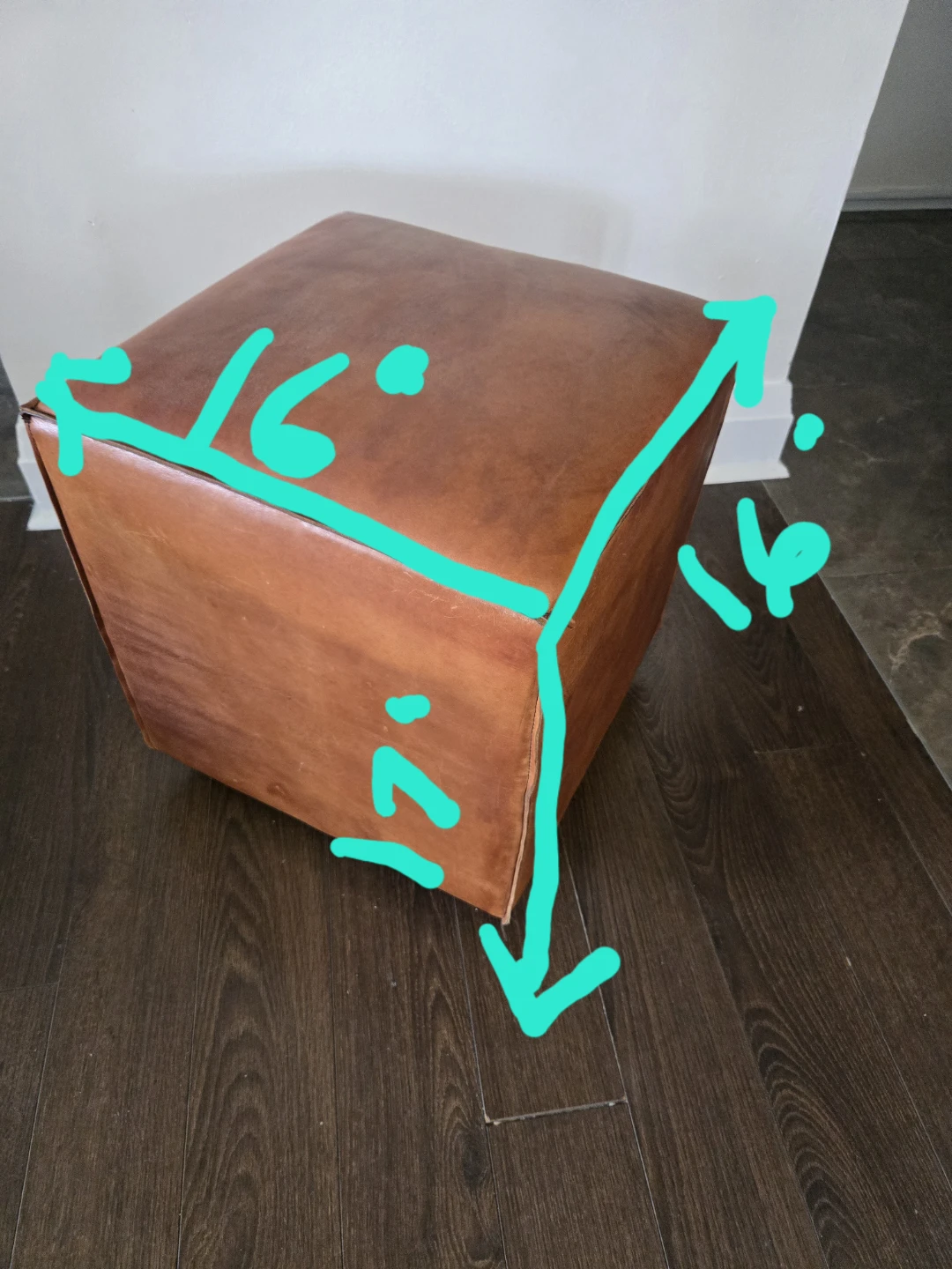 Genuine Leather Cube Ottoman - photo 4