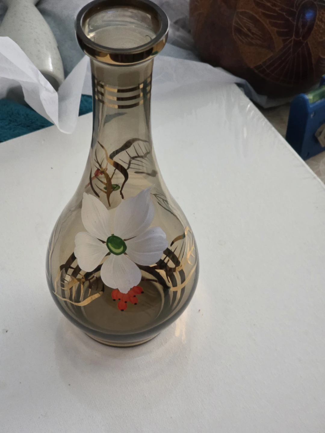 Hand painted vase and glasses - photo 2
