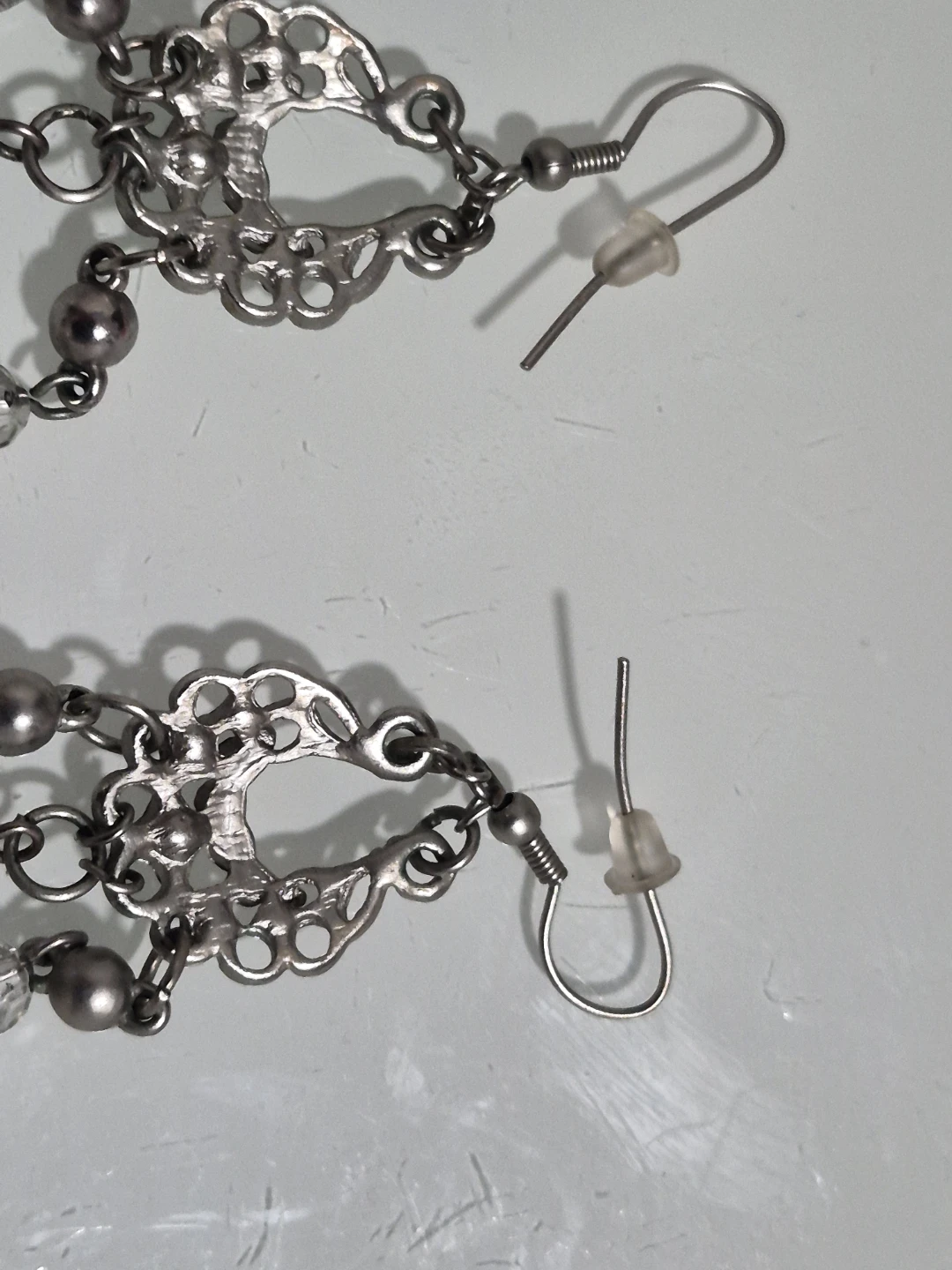 Chandelier Dangle Earrings with Pearls and Crystals - photo 4