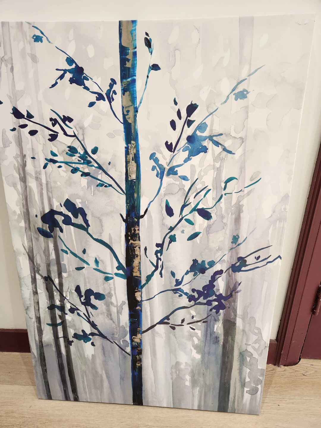 Blue Tree Canvas Wall Art- set of 2