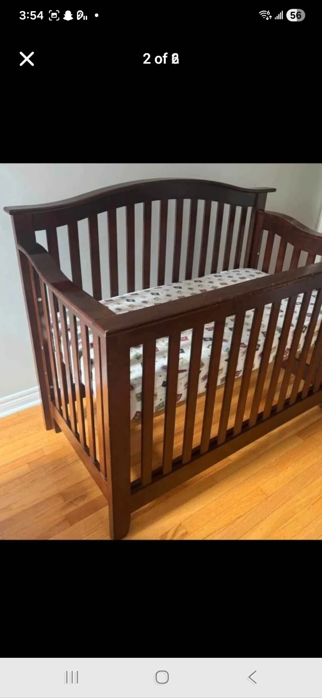 Wooden Crib - Dark Brown