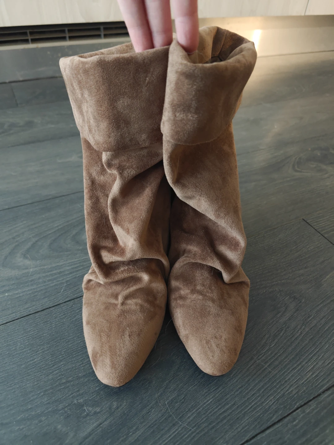 Brown Suede Slouch Boots - photo 2