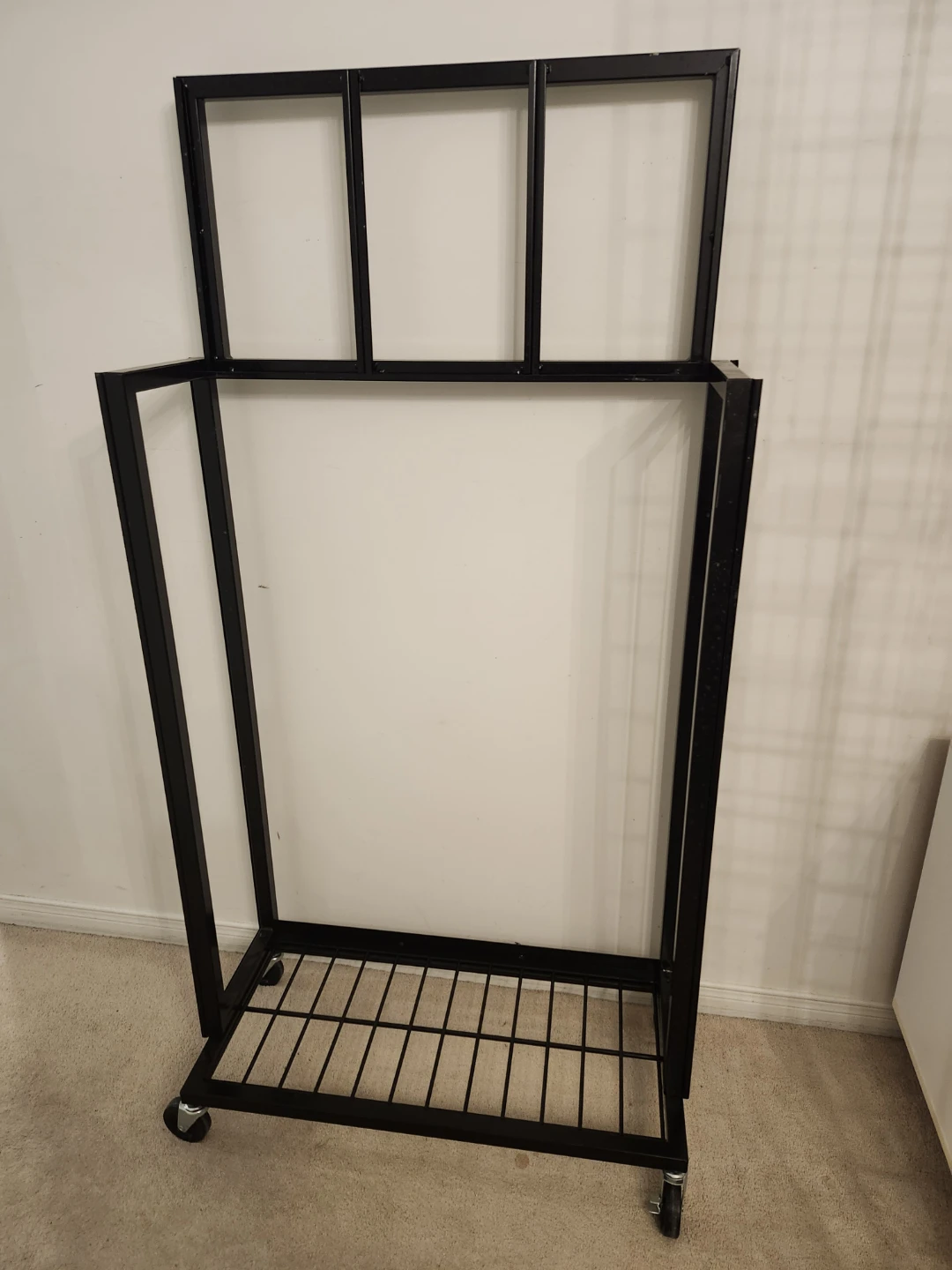 Black Metal Garment Rack with Wheels - photo 2