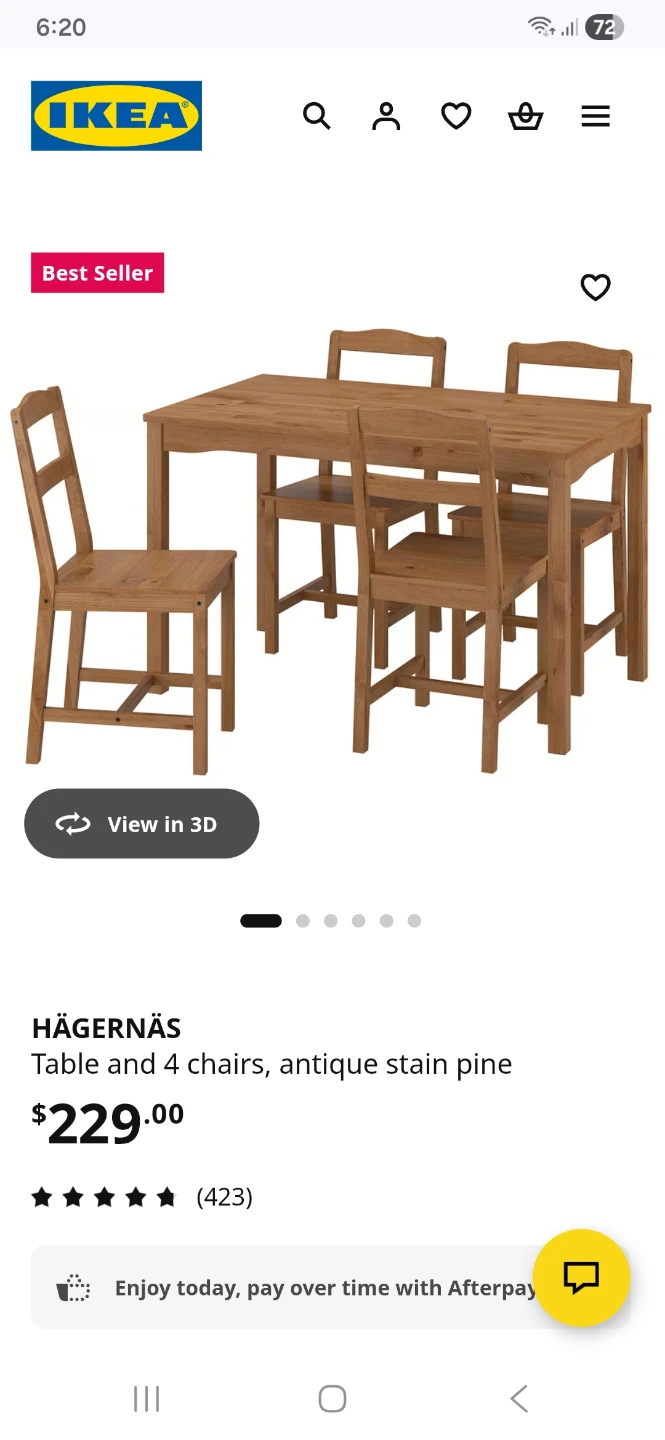 IKEA HÄGERNÄS Table and 4 Chairs, Antique Stain Pine - photo 2