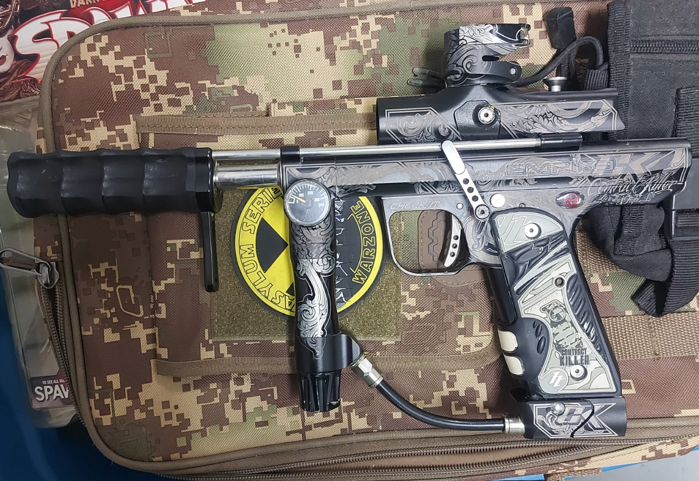 Empire sniper  pump custom Lazer etched