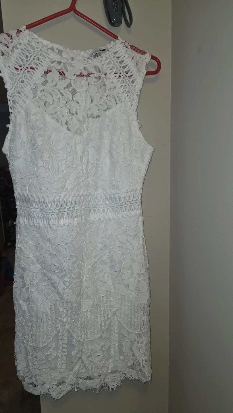 Fashion Nova White Lace Mini Dress Size S