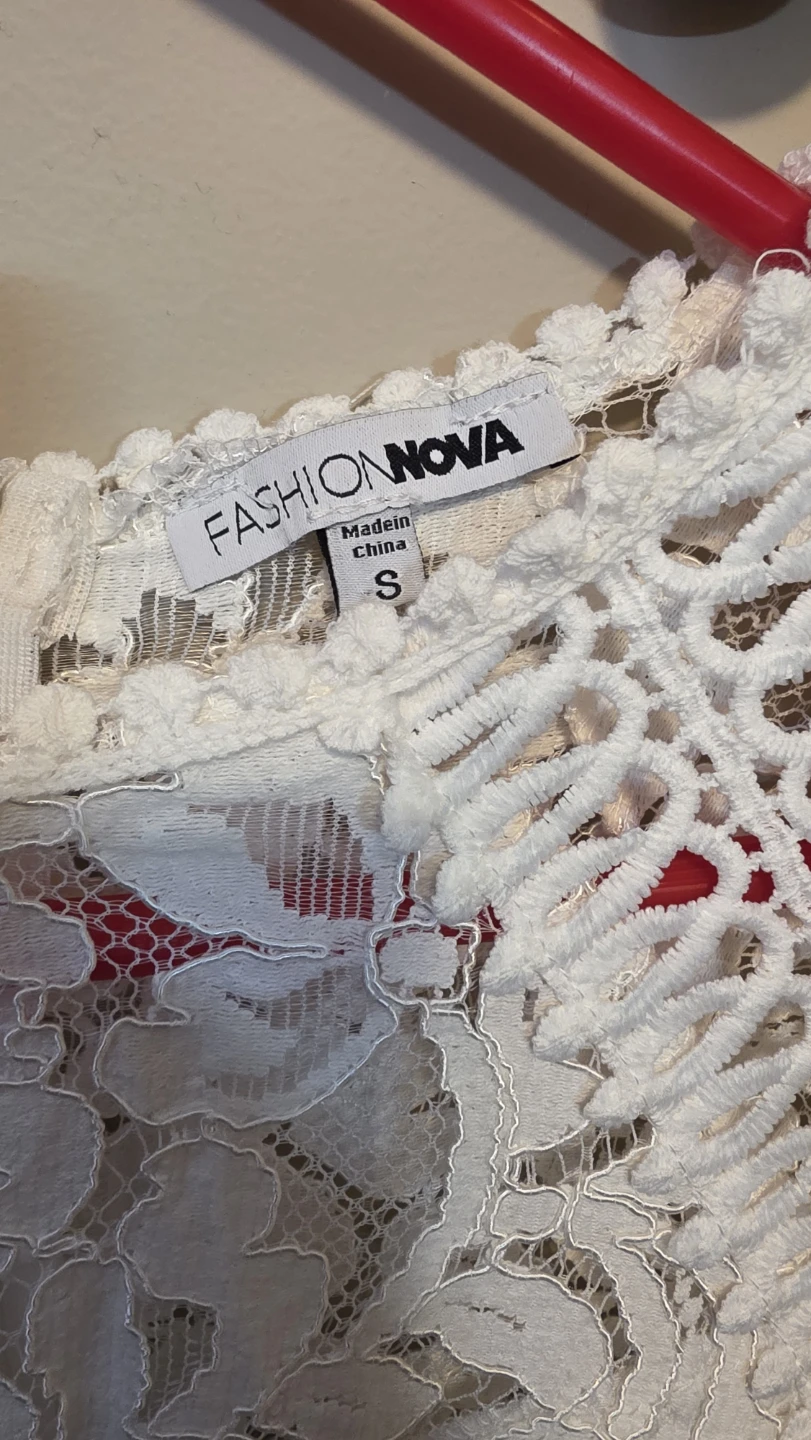 Fashion Nova White Lace Mini Dress Size S - photo 2