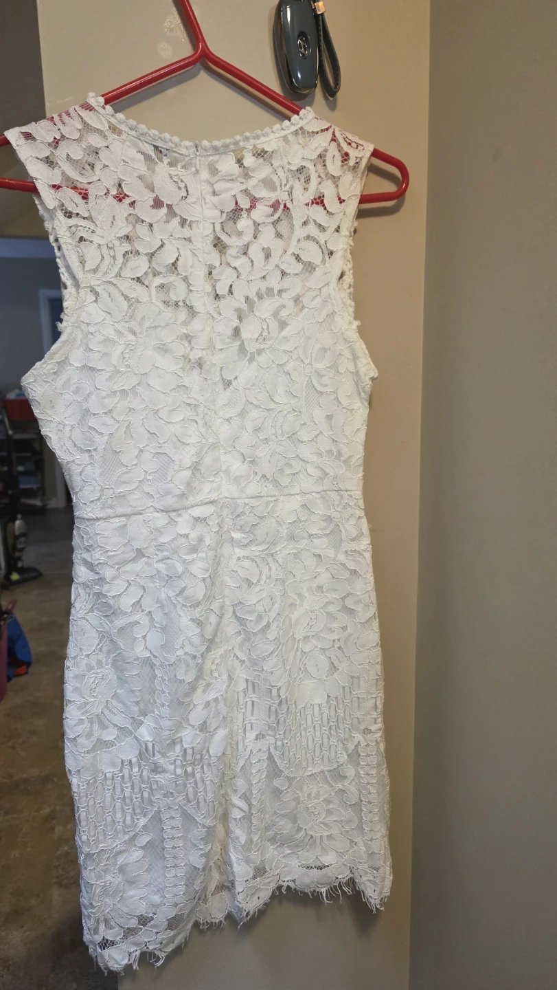 Fashion Nova White Lace Mini Dress Size S - photo 3