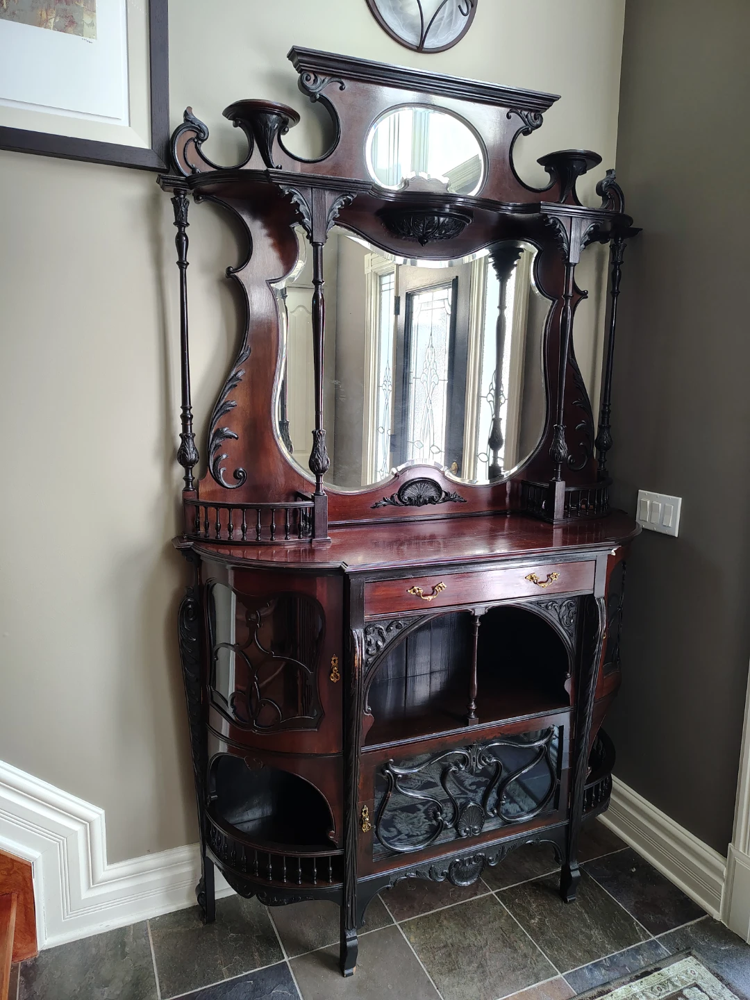 Antique Hall Stand with Mirror