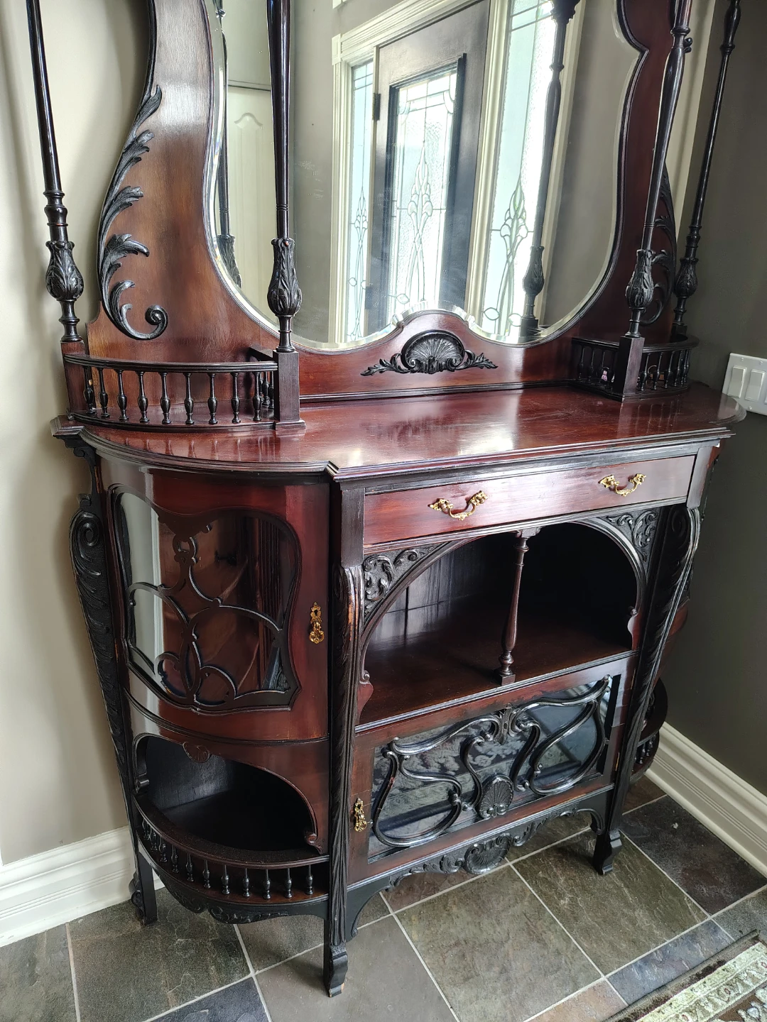 Antique Hall Stand with Mirror - photo 2