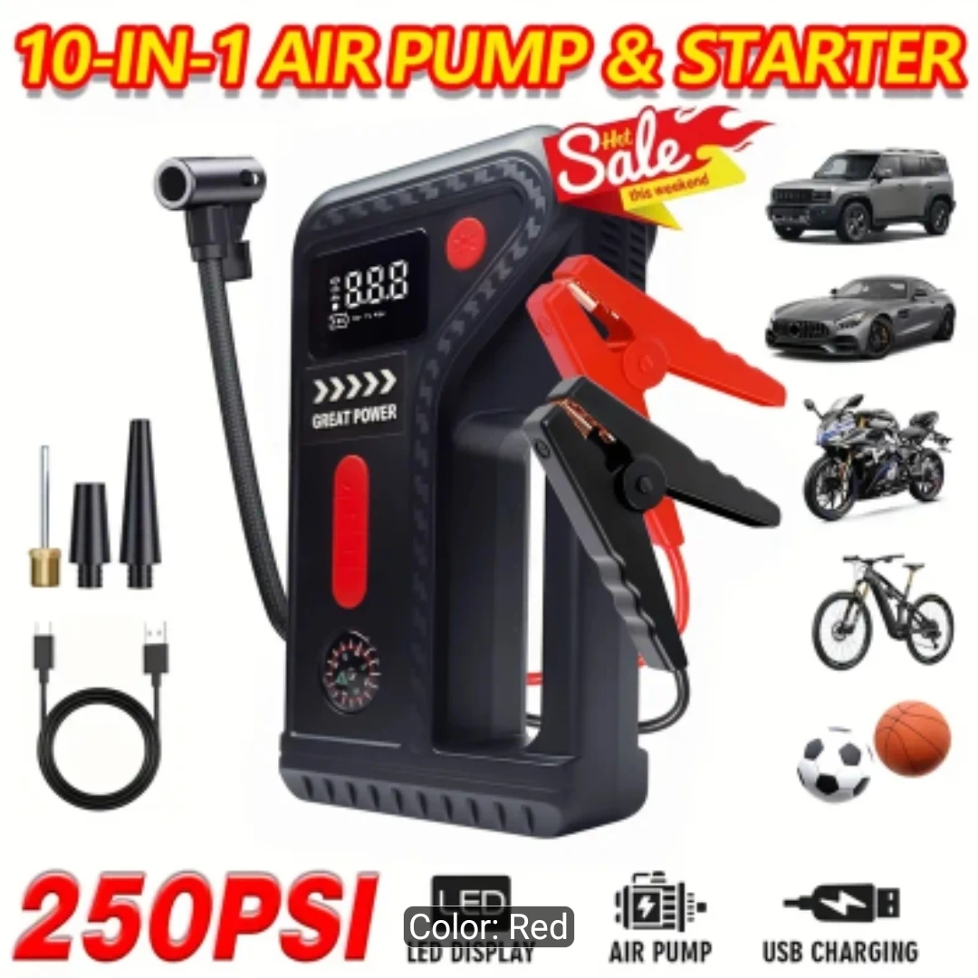 10-in-1 Air Pump & Starter 250 PSI