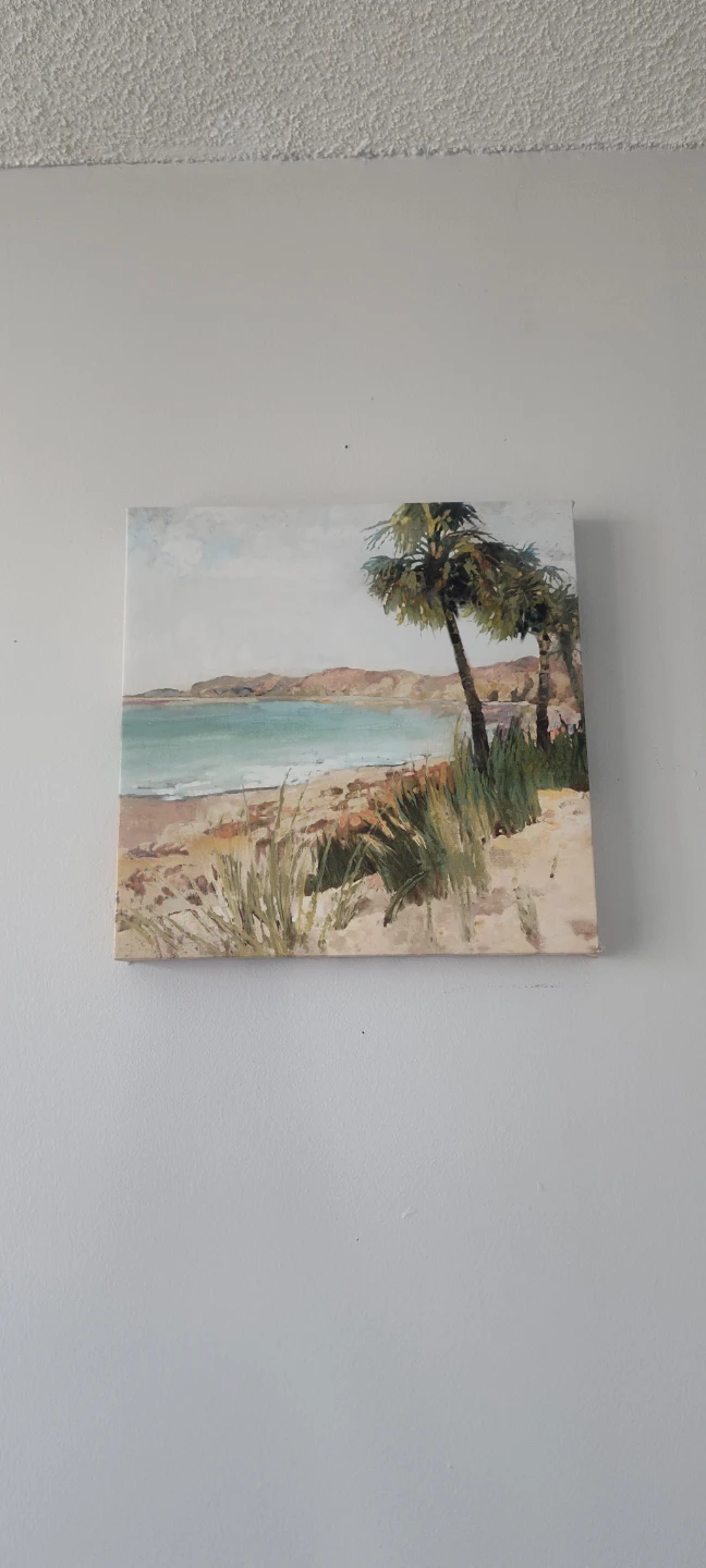 Canvas Wall Art - Beach Scene with Palm Trees