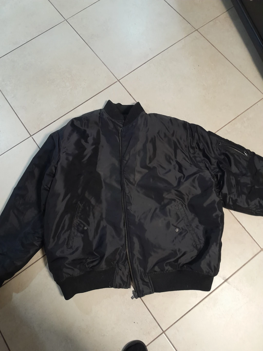 Black Bomber Jacket Reversible
