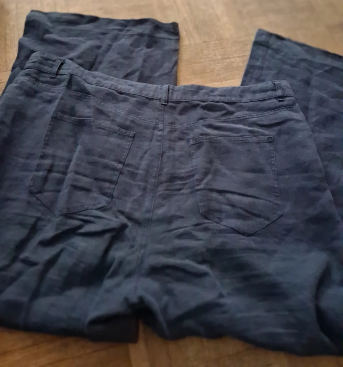 Tristan Blue Linen Wide Leg Pants Size 12 - photo 4