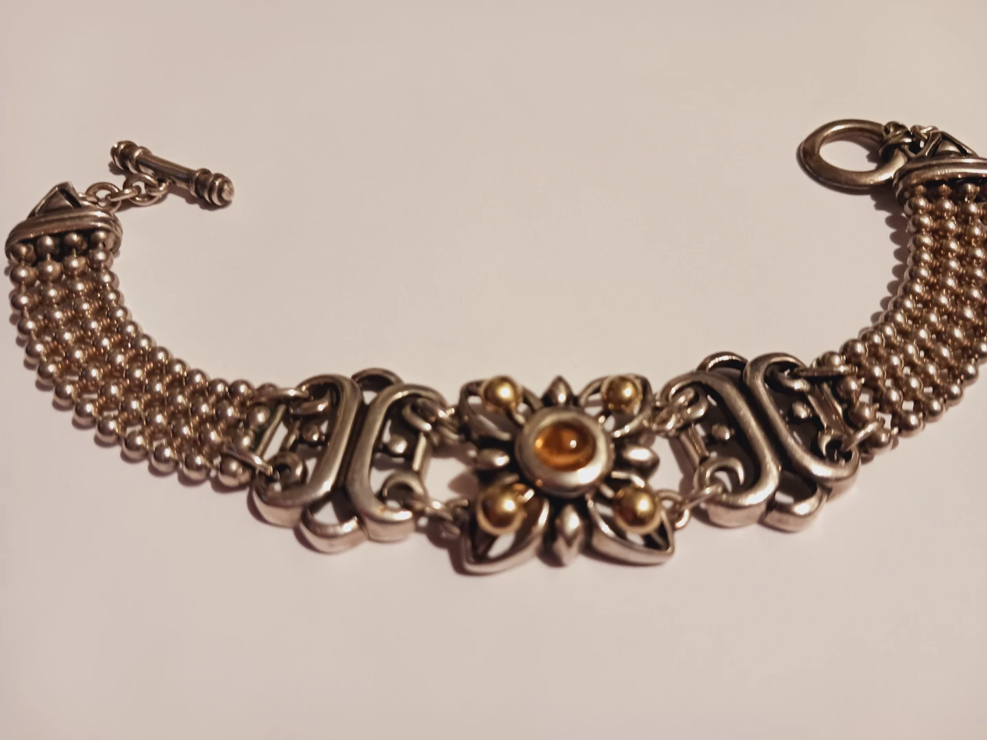 FINESTRA Designer Signed Sterling Silver Citrine Bracelet - photo 3