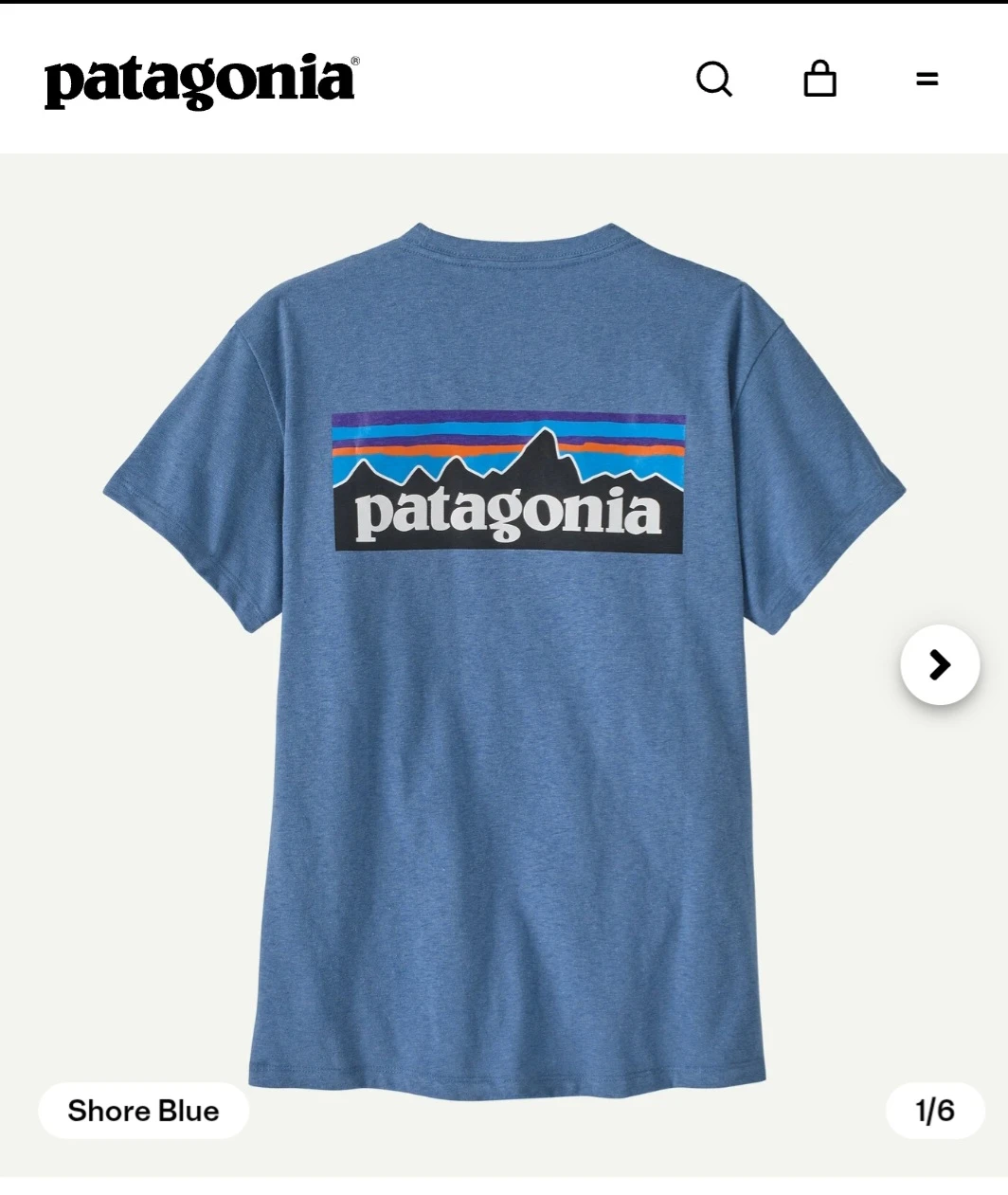 Patagonia Boardie Badge Light Plume Grey Graphic T-Shirt - L