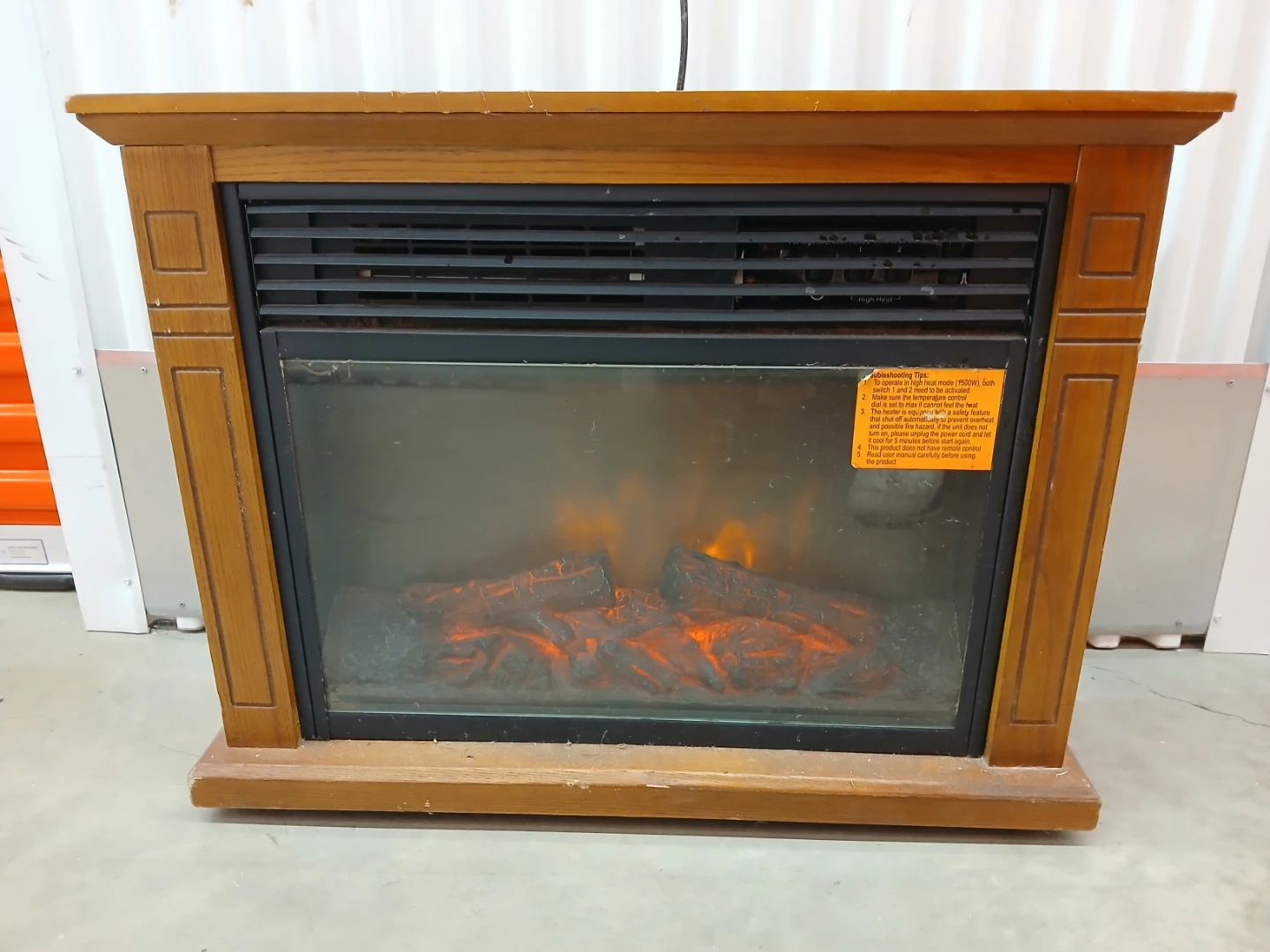 Electric Fireplace with Wooden Mantel - photo 5