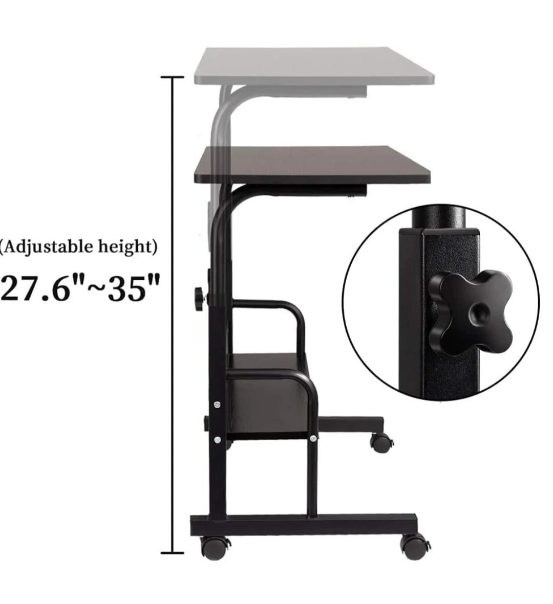 Adjustable Height Rolling Laptop Desk - photo 5