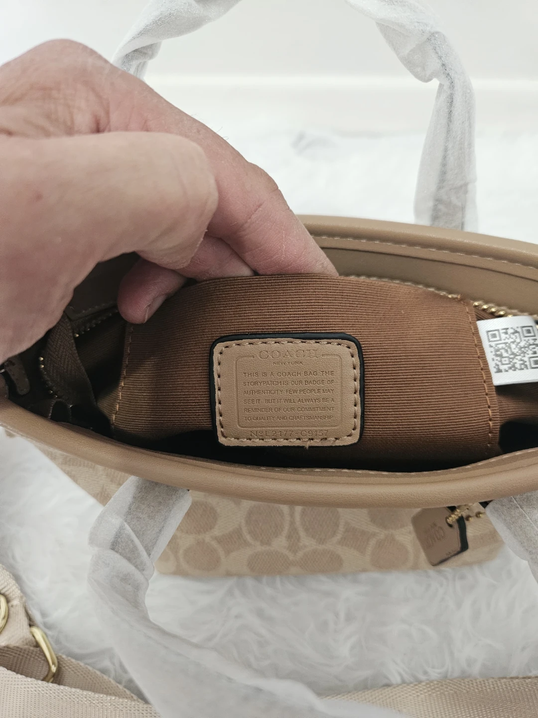 Coach Mini Tote Bag - Tan Signature - photo 3