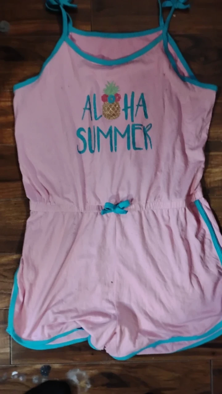 Girls XL Pink Aloha Summer Romper