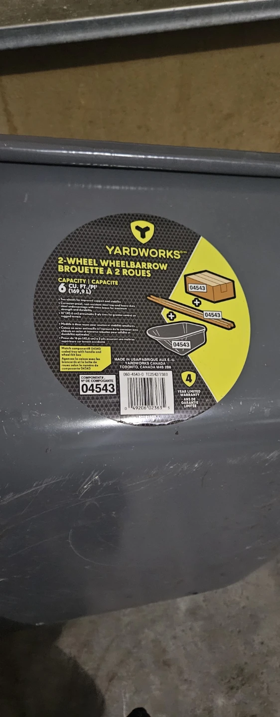 Yardworks 2-Wheel Wheelbarrow - photo 2