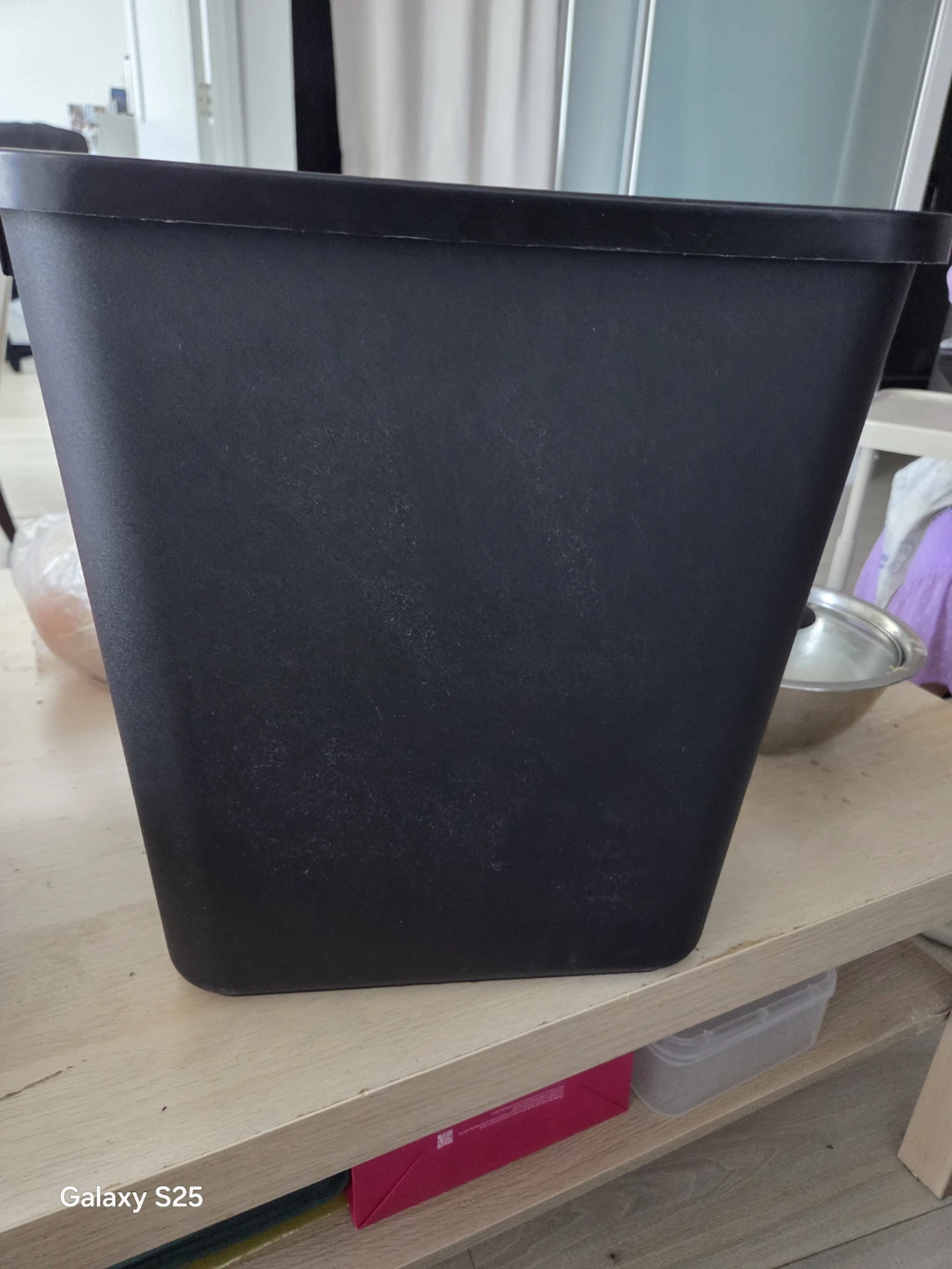 Black Plastic Waste Bin