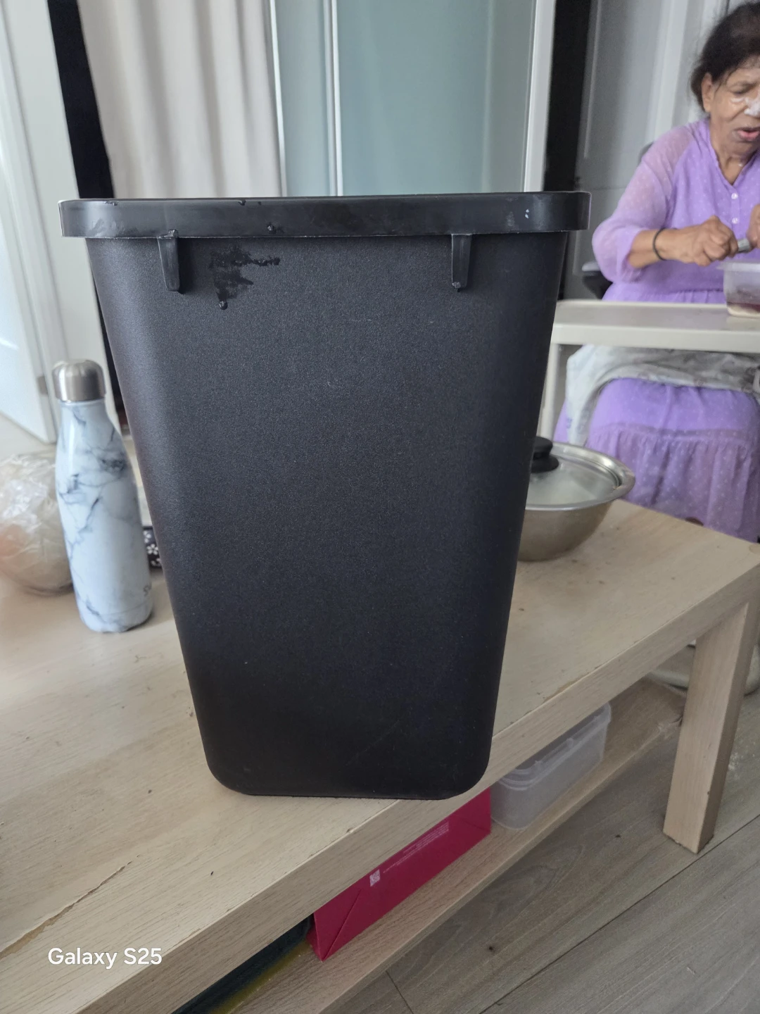 Black Plastic Waste Bin - photo 2