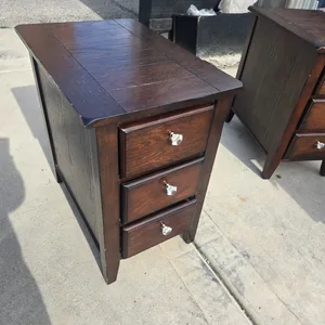 Dark Wood Nightstands - Set of 2