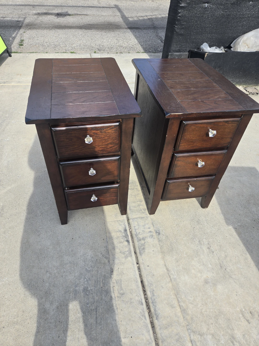 Dark Wood Nightstands - Set of 2 - photo 2