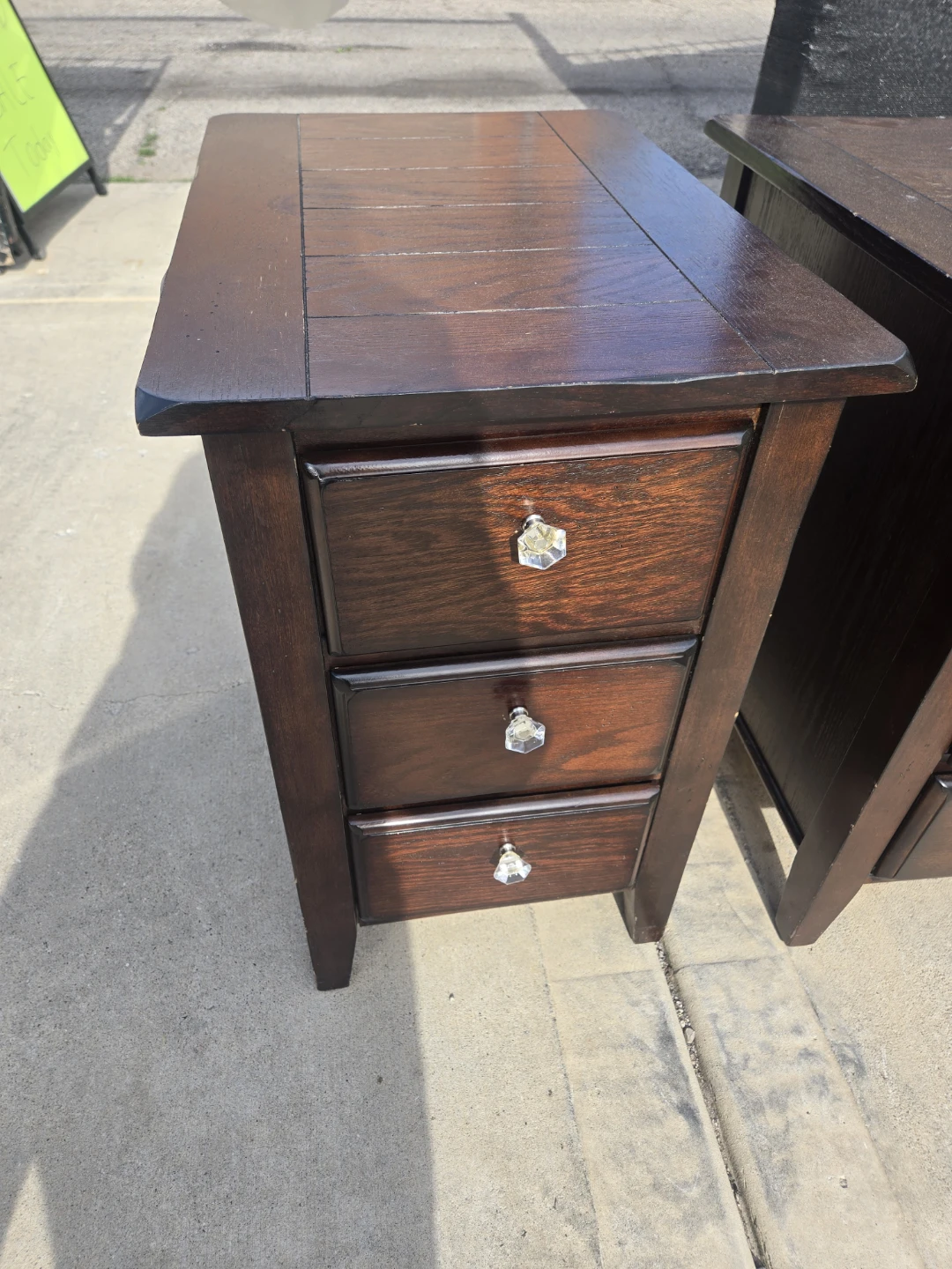 Dark Wood Nightstands - Set of 2 - photo 3
