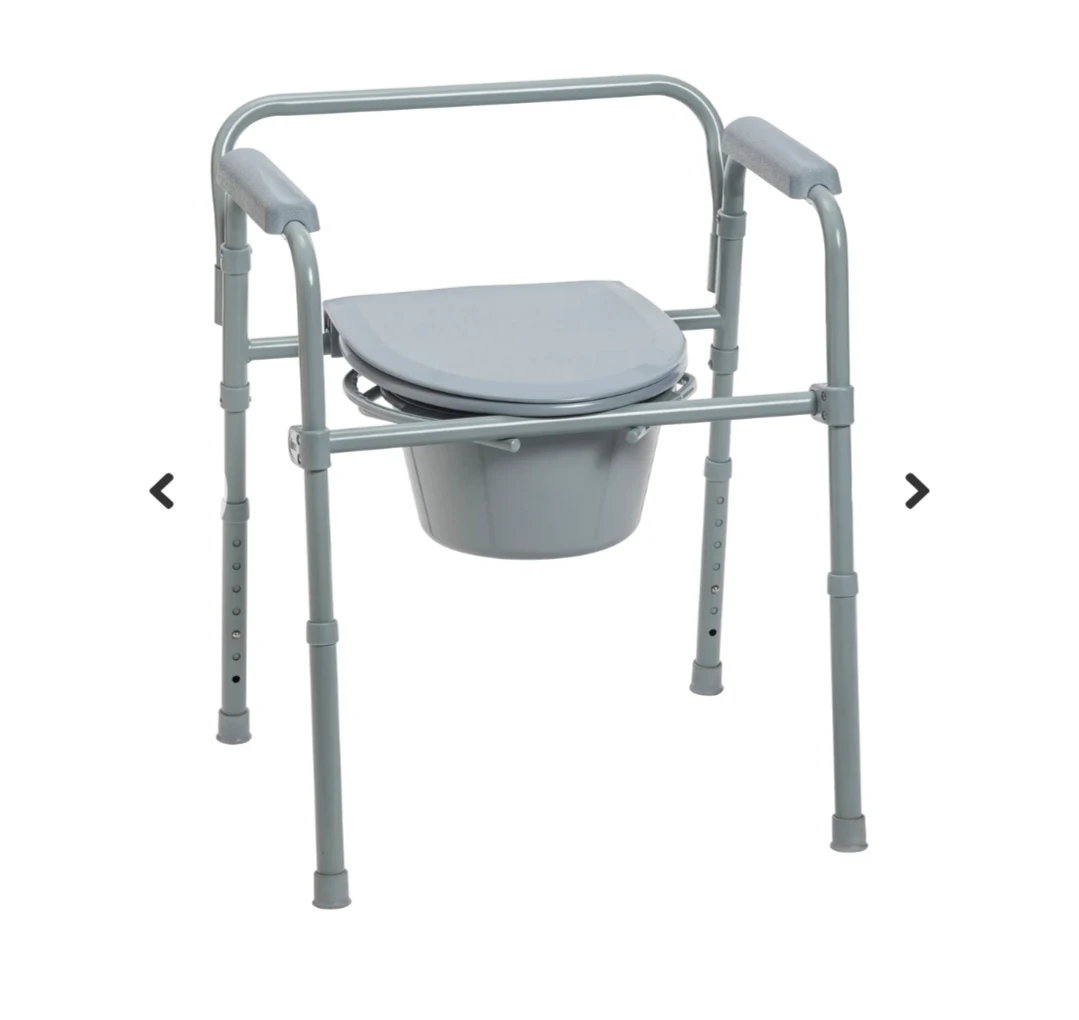 Steel Folding Bedside Commode Chair - photo 2