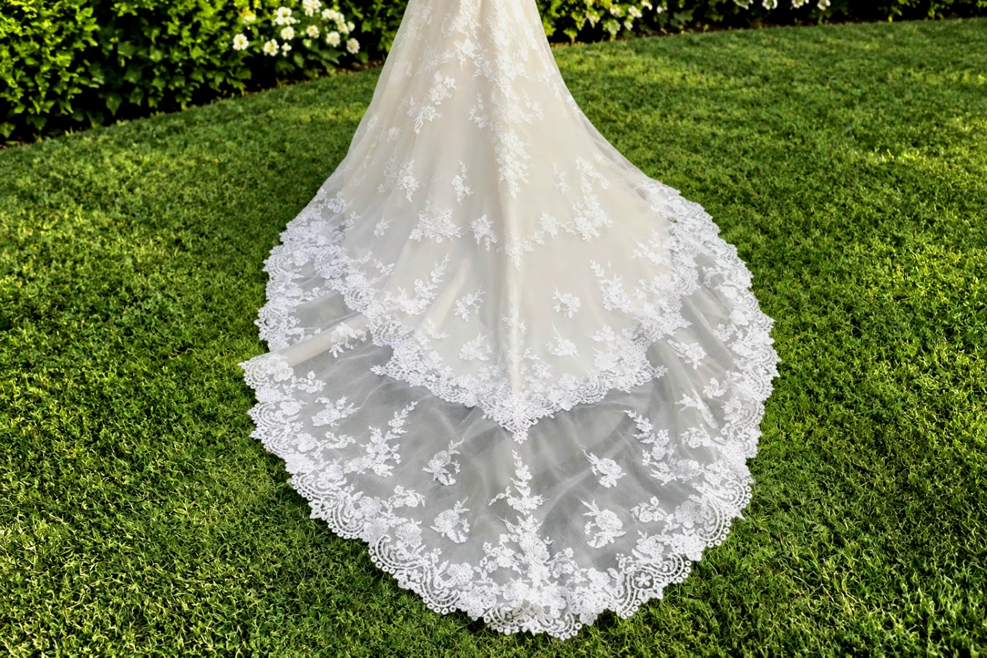 Danielle Wedding Dress Ivory Lace Sweep Train Size 12-14 - photo 3