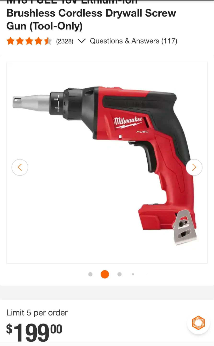 M18 Milwaukee FUEL Brushless Drywall Screwgun - photo 2