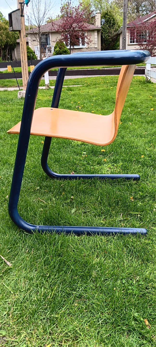 Blue and Orange Plywood School Chair - photo 2