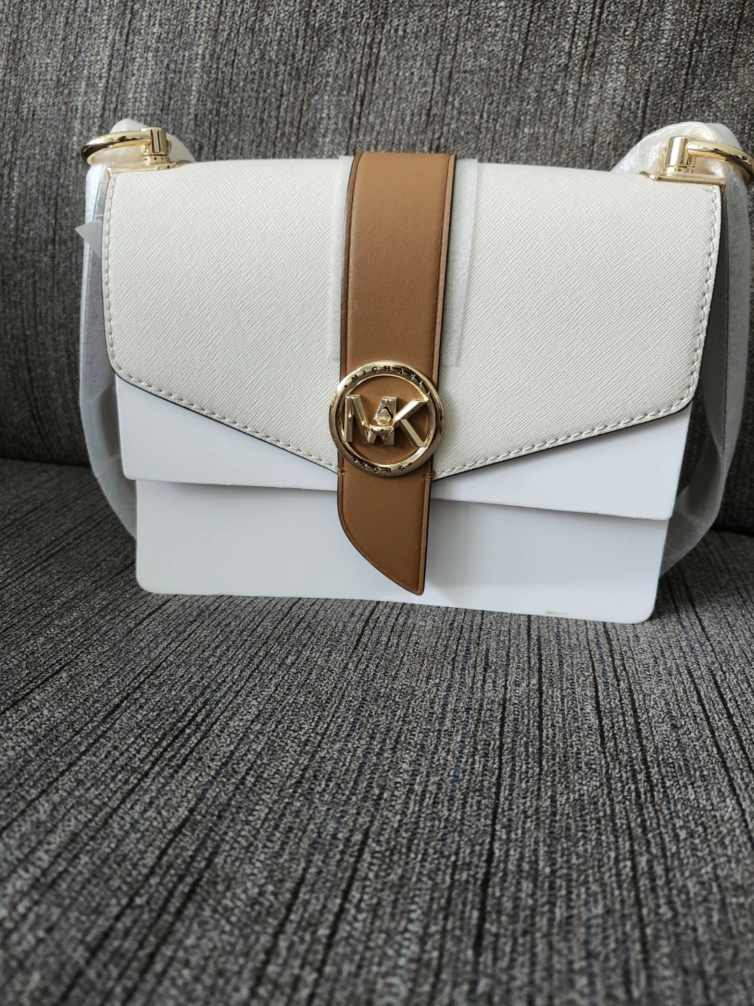 Michael Kors White Leather Crossbody Bag