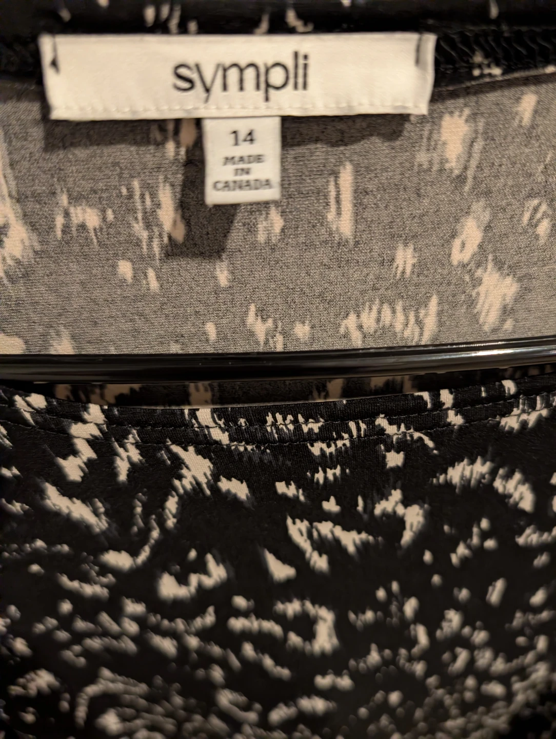 Sympli Women's Black & Tan Print Top - Size 14 - photo 2