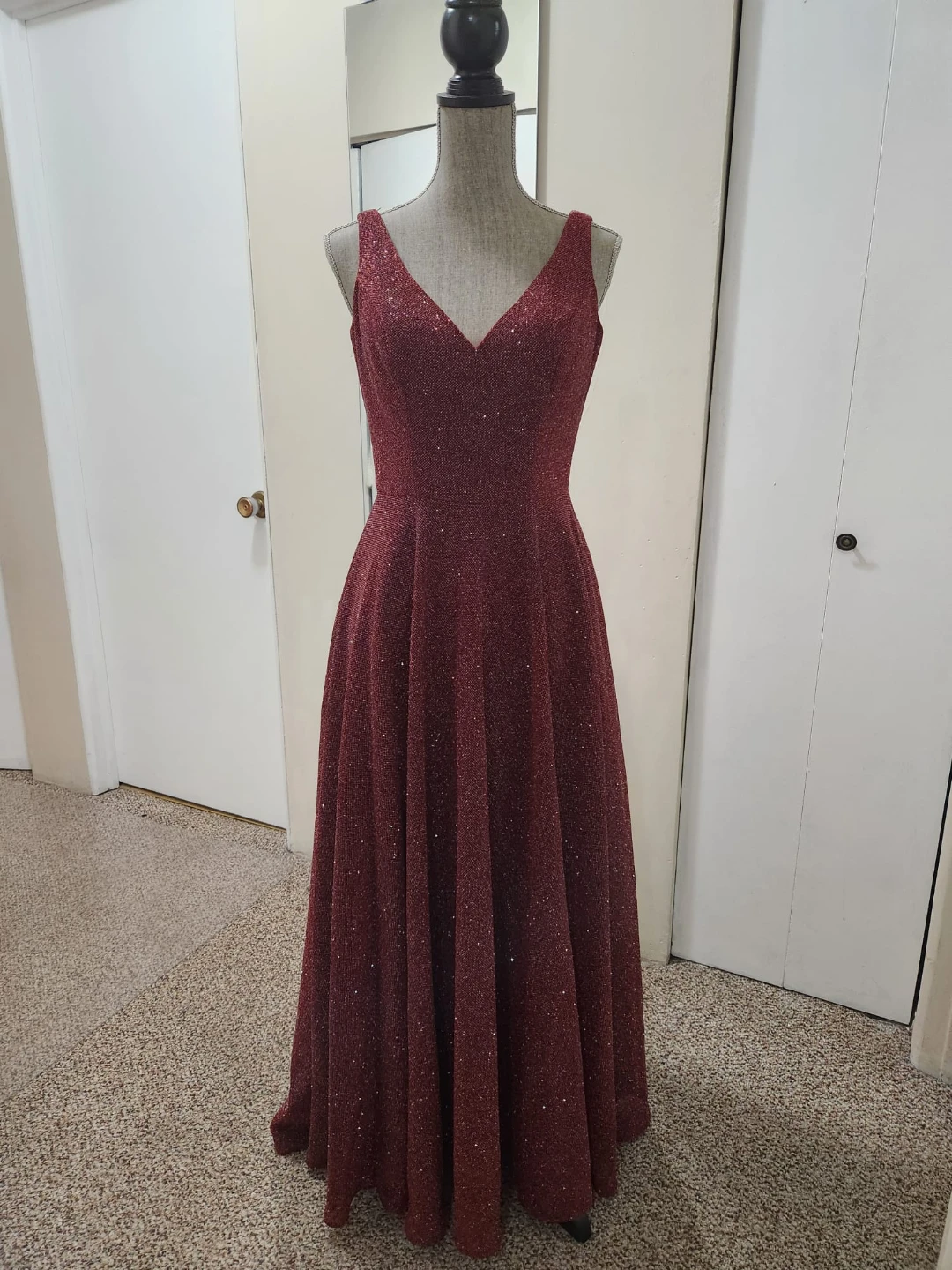 Sparkly Red A-Line Gown