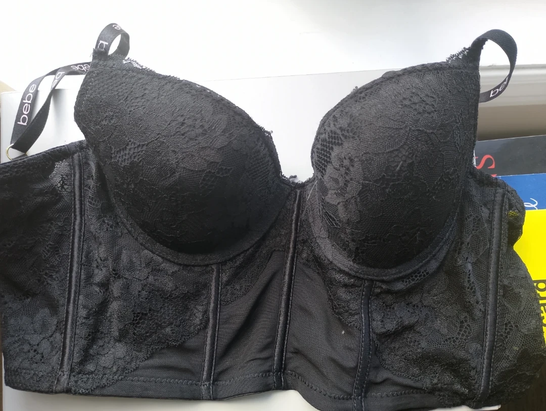 Bebe Black Lace Corset Bra