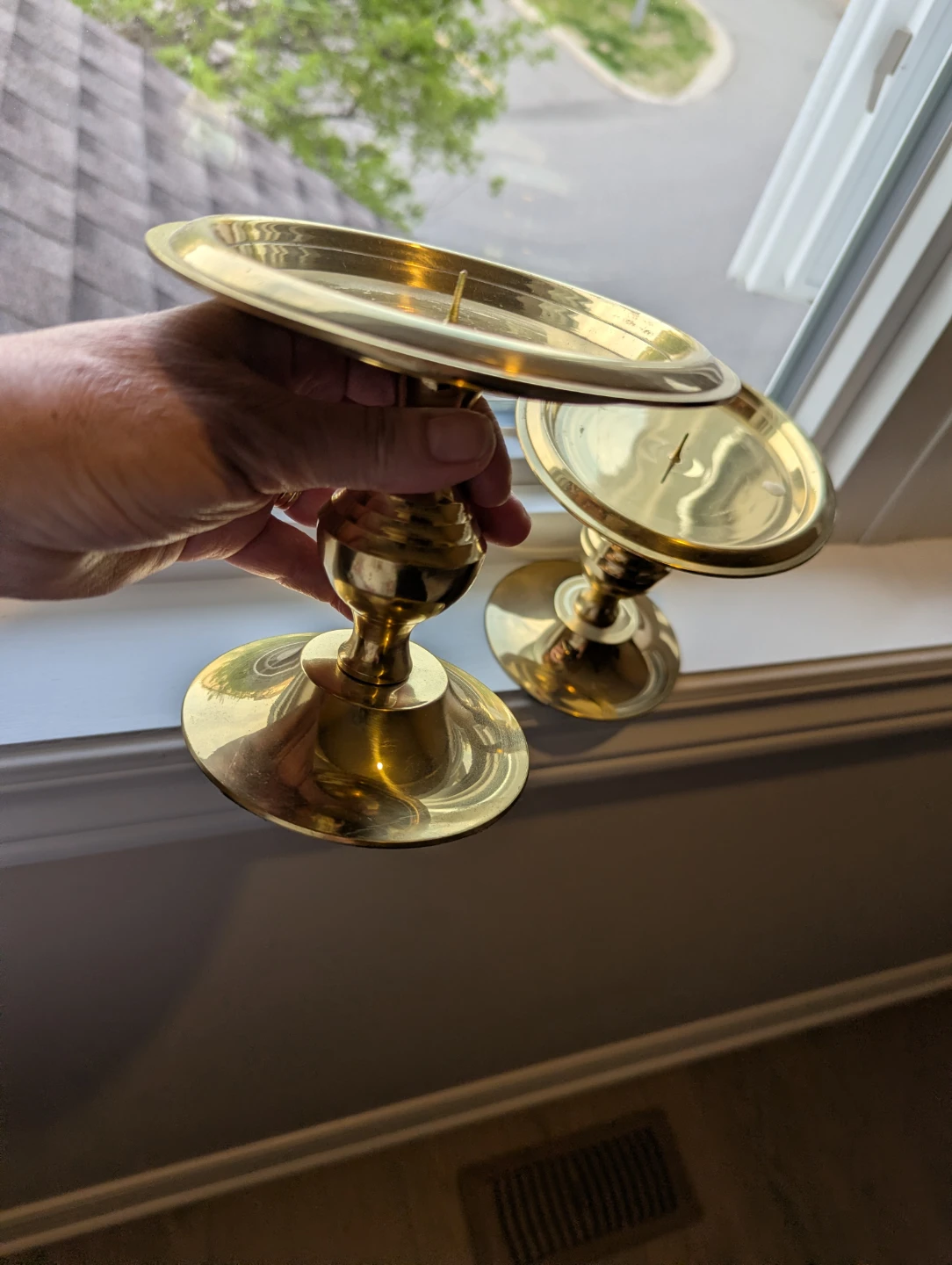 Pair of Brass Candlesticks - photo 2