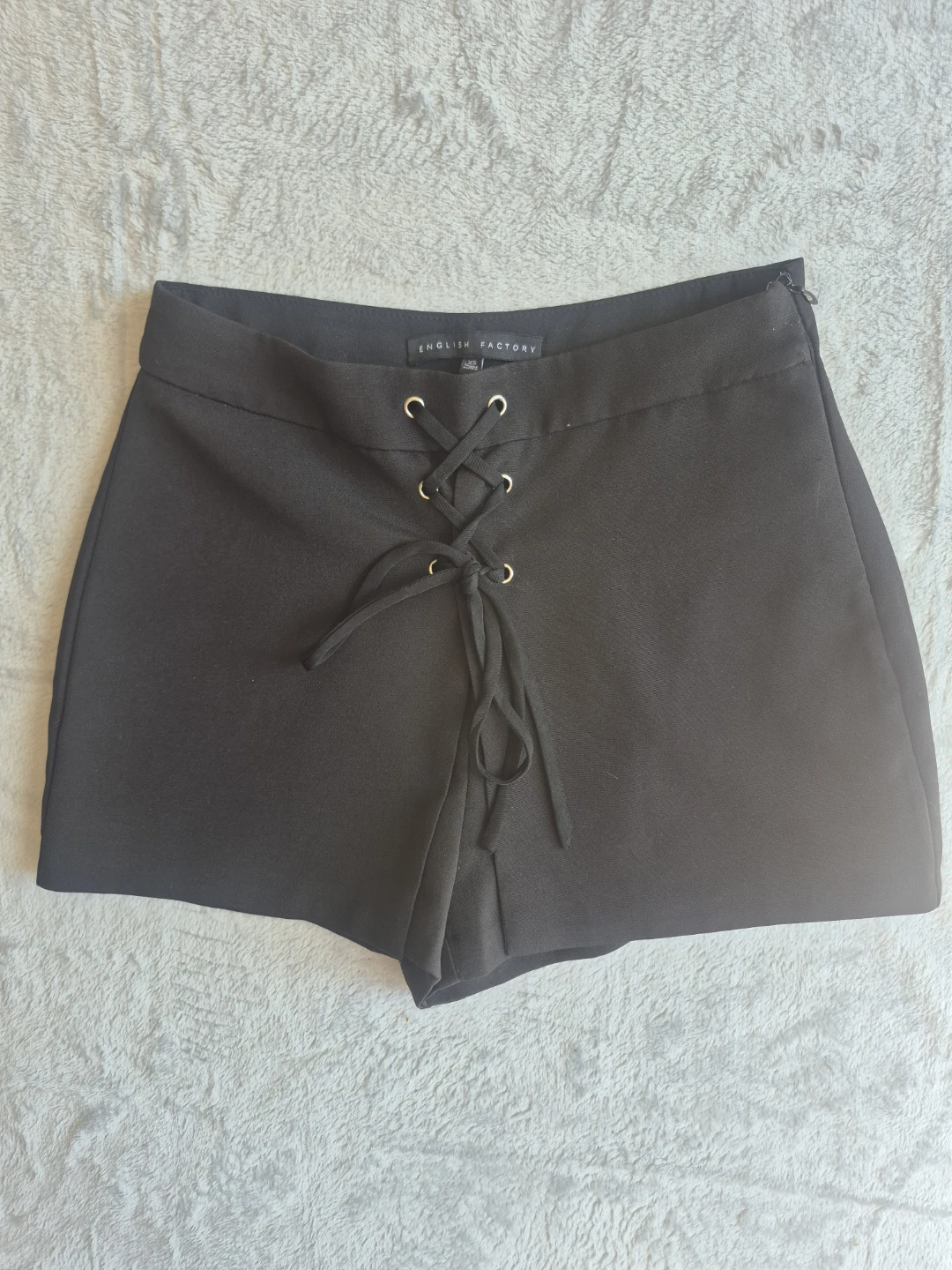 Black Lace-Up Front Shorts - English Factory - photo 5
