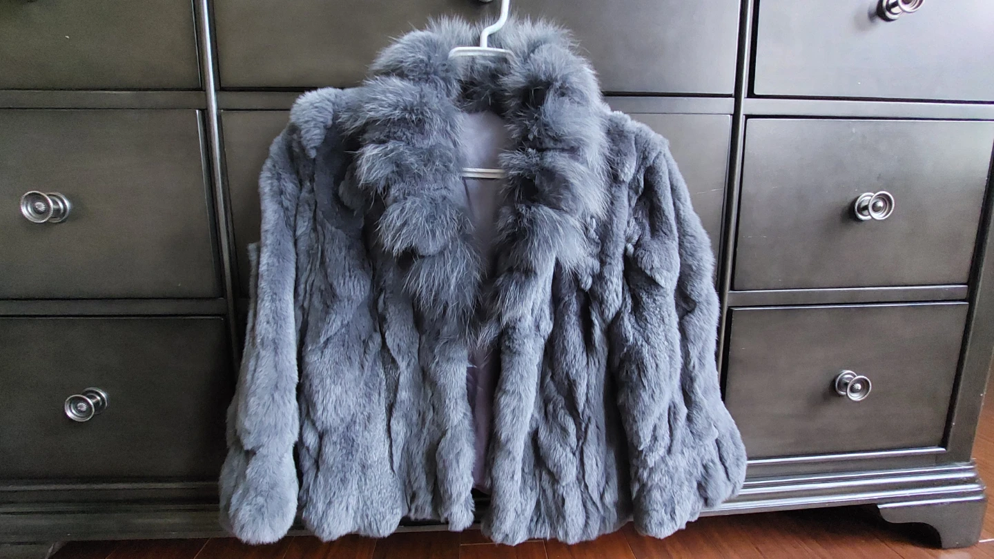 Grey Fox Fur Jacket
