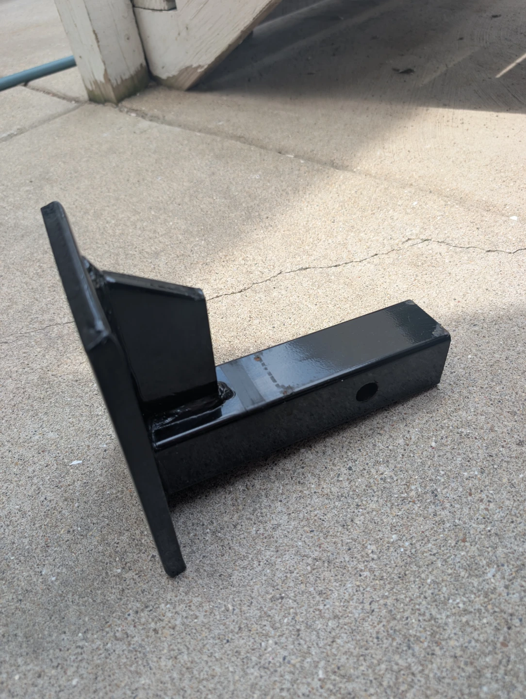 Black Metal Trailer Hitch Mount Bracket
