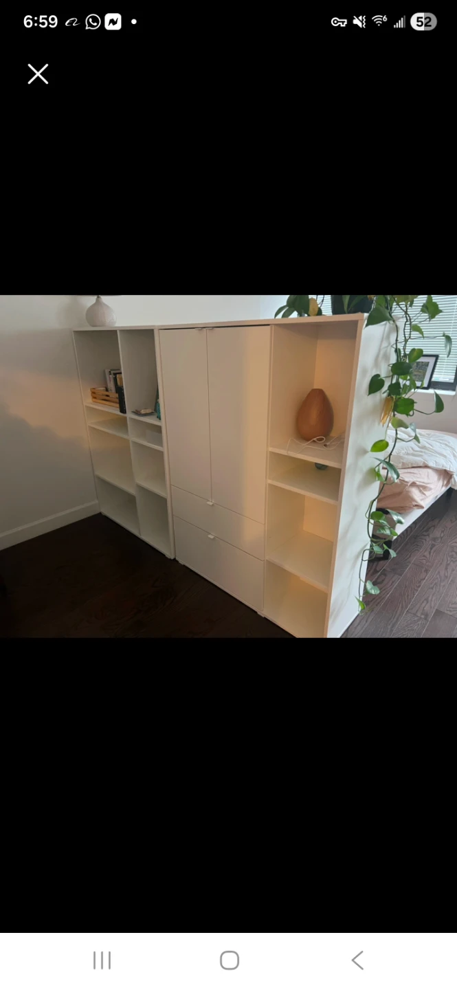 White IKEA Kallax Shelving Unit with Doors