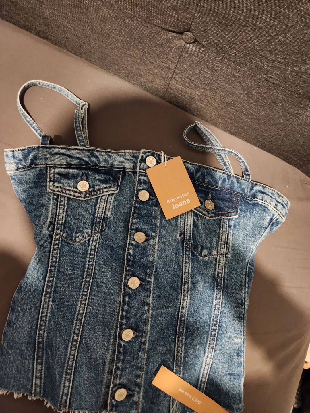 BNWT Reformation Denim Coco Top Size 4