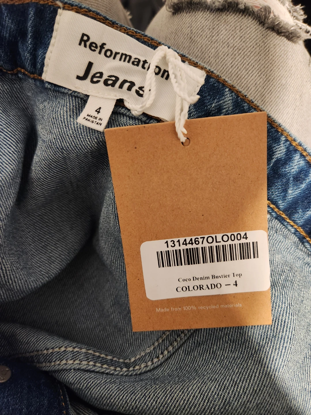 BNWT Reformation Denim Coco Top Size 4 - photo 2
