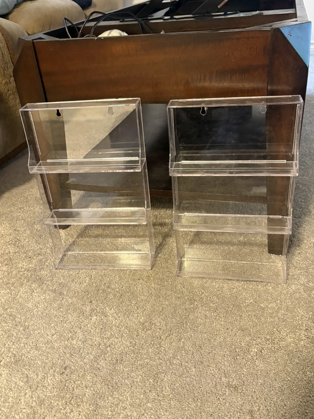 2 Clear Plastic 3-Tier Display Shelves